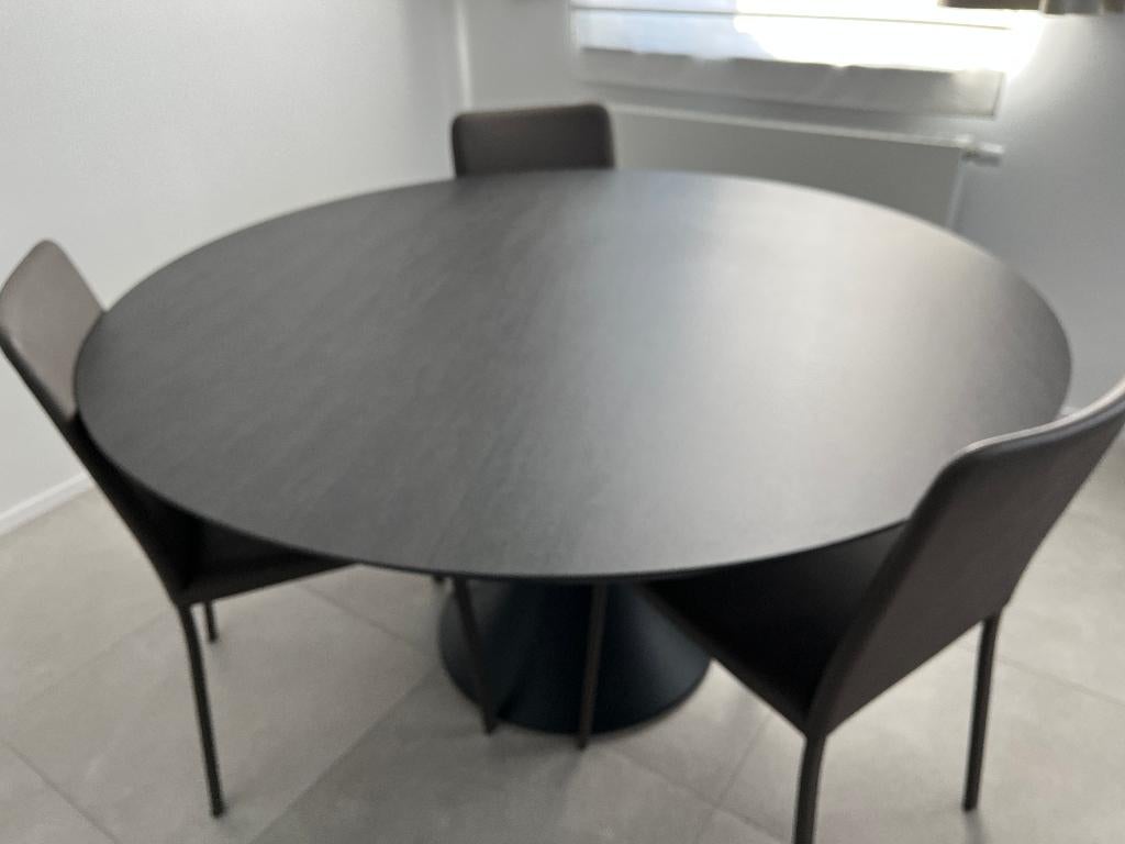 Ronde tuintafel Fano (zwart aluminium/keramiek), Ophalen, Nieuw, Rond, Aluminium