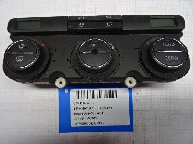 PANNEAU DE COMMANDE CLIMATISATION Volkswagen Golf V (1K1), Autos : Pièces & Accessoires, Tableau de bord & Interrupteurs, Volkswagen