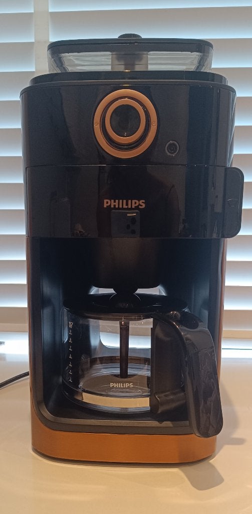 Philips grind and Brew HD7768/70 met bonen En gemalen koffie, Ophalen, Gebruikt, 10 kopjes of meer, Koffiemachine