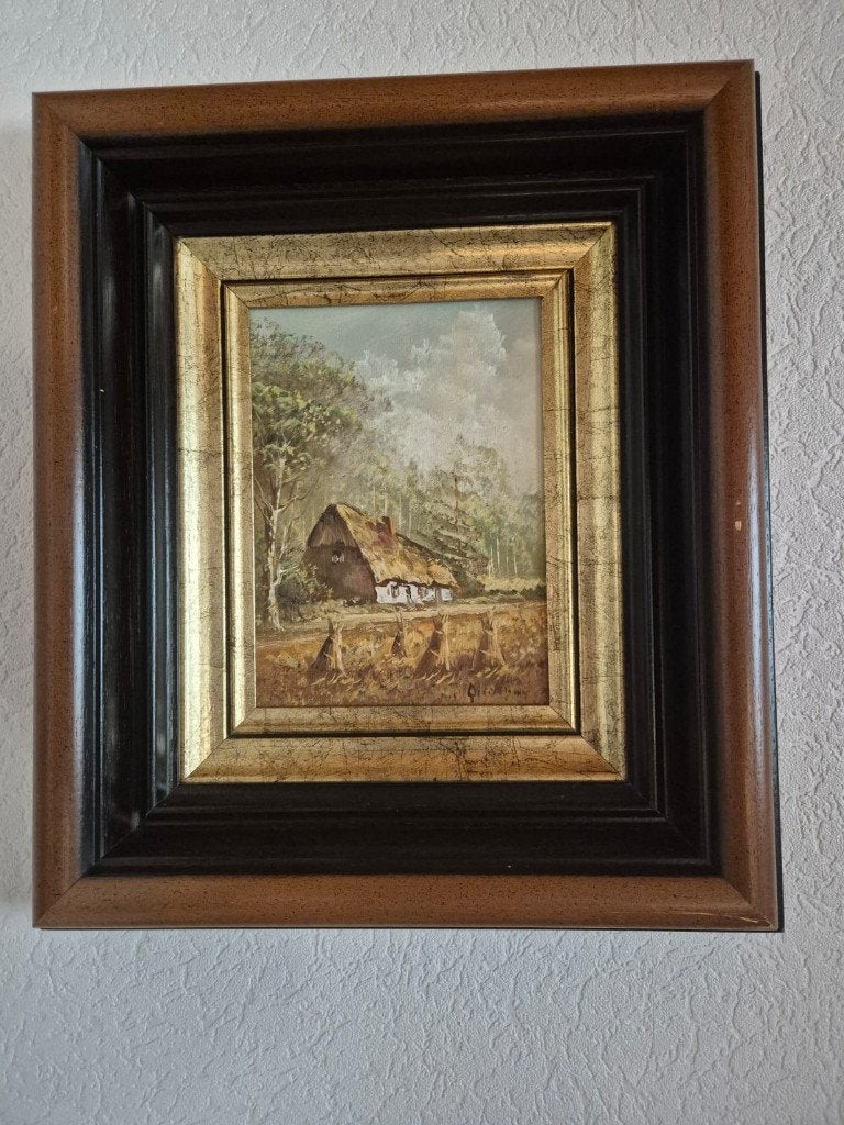 Schilderijtje met kader, Ophalen, Bruin, Ingelijst werk, Zo goed als nieuw