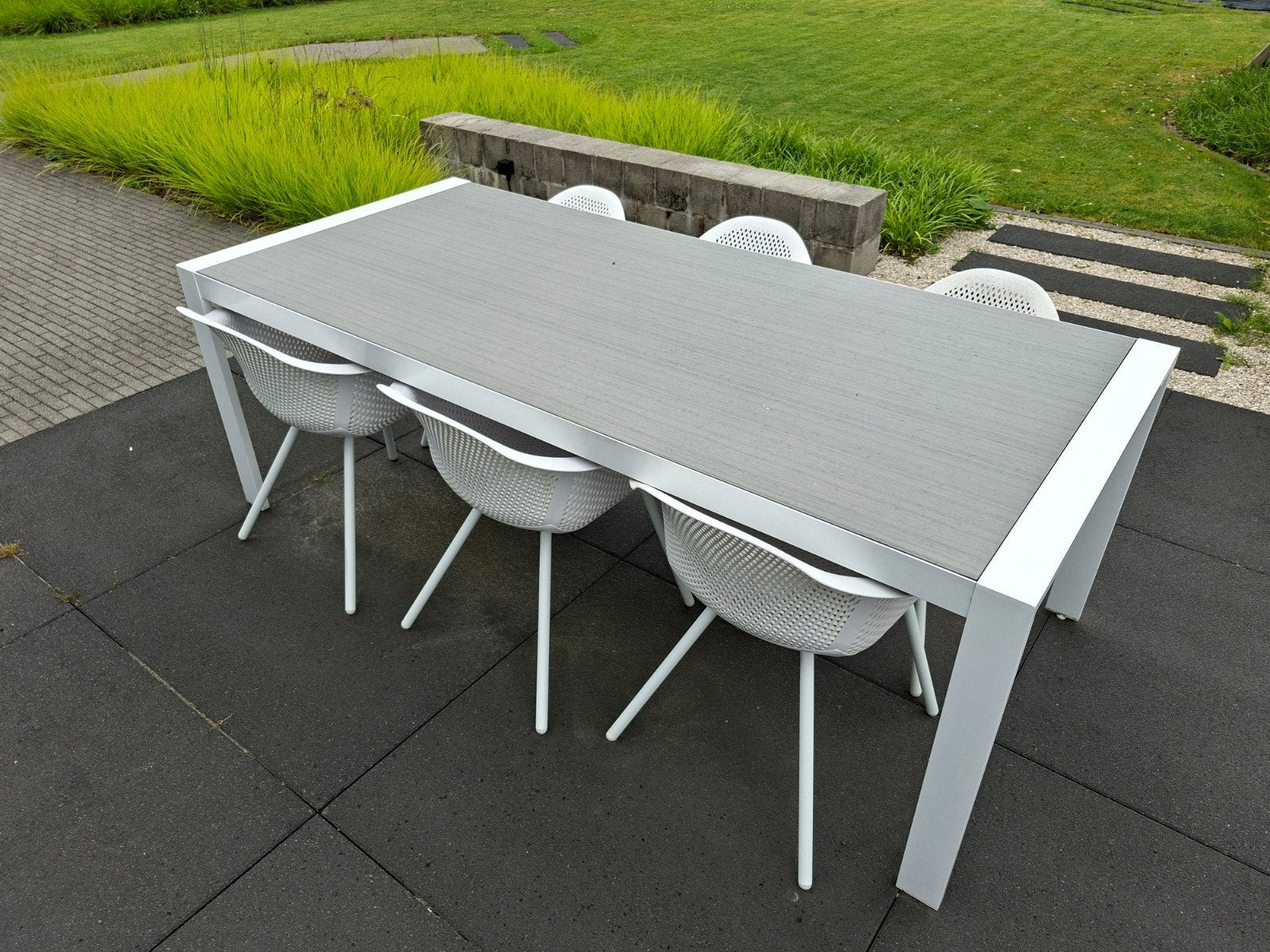 Moderne tuintafel met 6 kuipstoelen, Jardin & Terrasse, Ensembles de jardin, Enlèvement