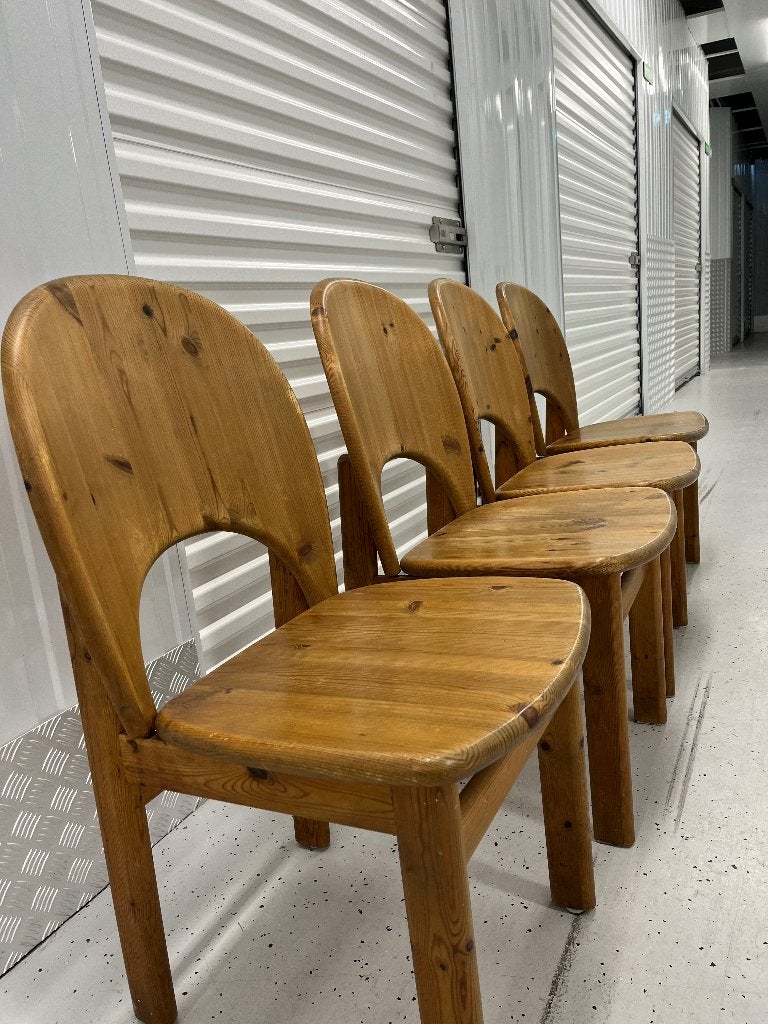 4 Glostrup Pinewood Deens vintage design stoelen, Ophalen, Bruin, Deens stijl, Zo goed als nieuw
