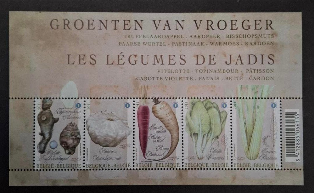 België: OBP 4105/09-BL186 ** Groenten van vroeger 2011., Postzegels en Munten, Frankeerzegel, Ophalen of Verzenden, Zonder stempel