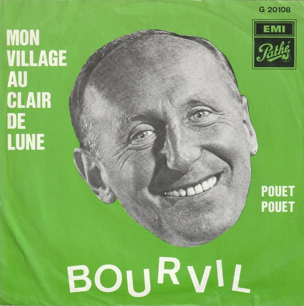 Bourvil - Mon village au clair de lune, 7 inch, Comme neuf, Autres genres, Pochette photo