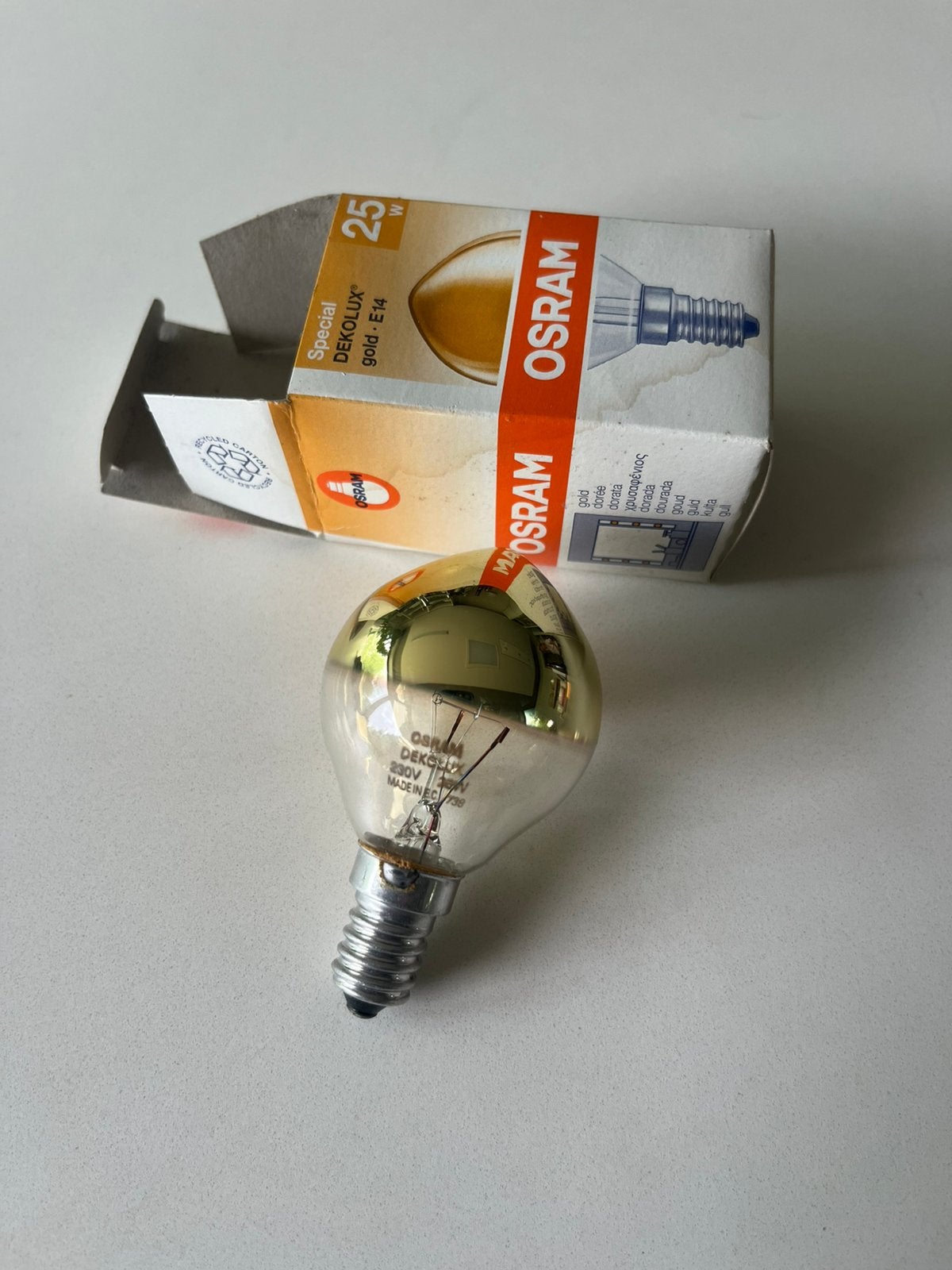 Lampe chauffante 25 watts E14 dorée, Maison & Meubles, Lampes | Lampes en vrac, Enlèvement ou Envoi, Neuf, E14 (petit)