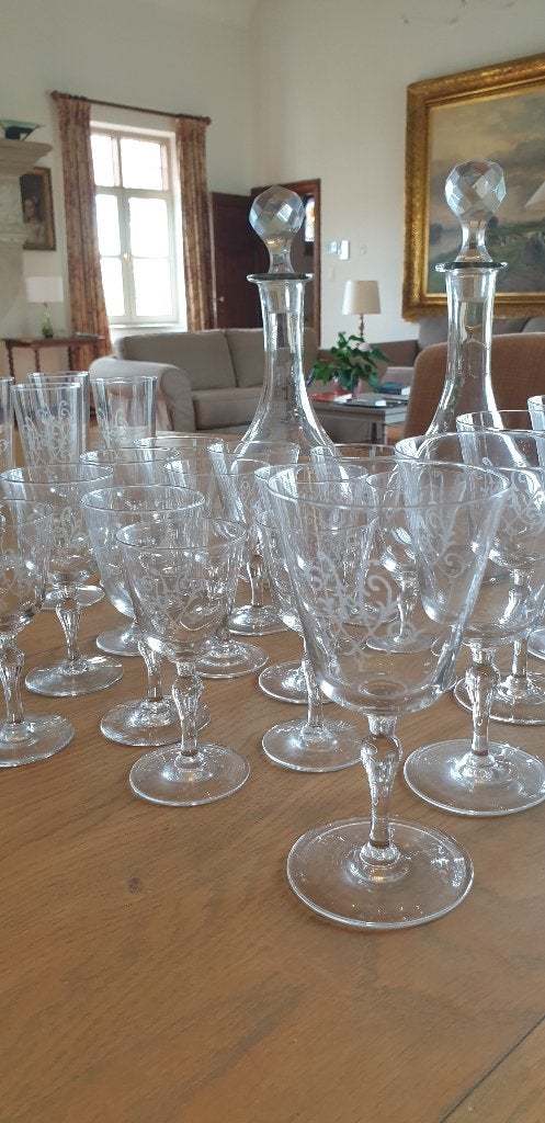 Service à boissons en cristal vieux de 70 ans, Enlèvement