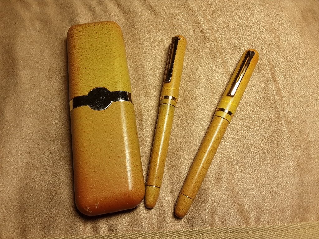 Marksman Original set FP/RB yellow logo, Verzamelen, Pennenset, Parker, Nieuw, Met doosje