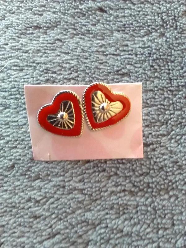 Boucles d'oreilles coeur Twilight, Enlèvement ou Envoi, Autres matériaux, Neuf, Rouge