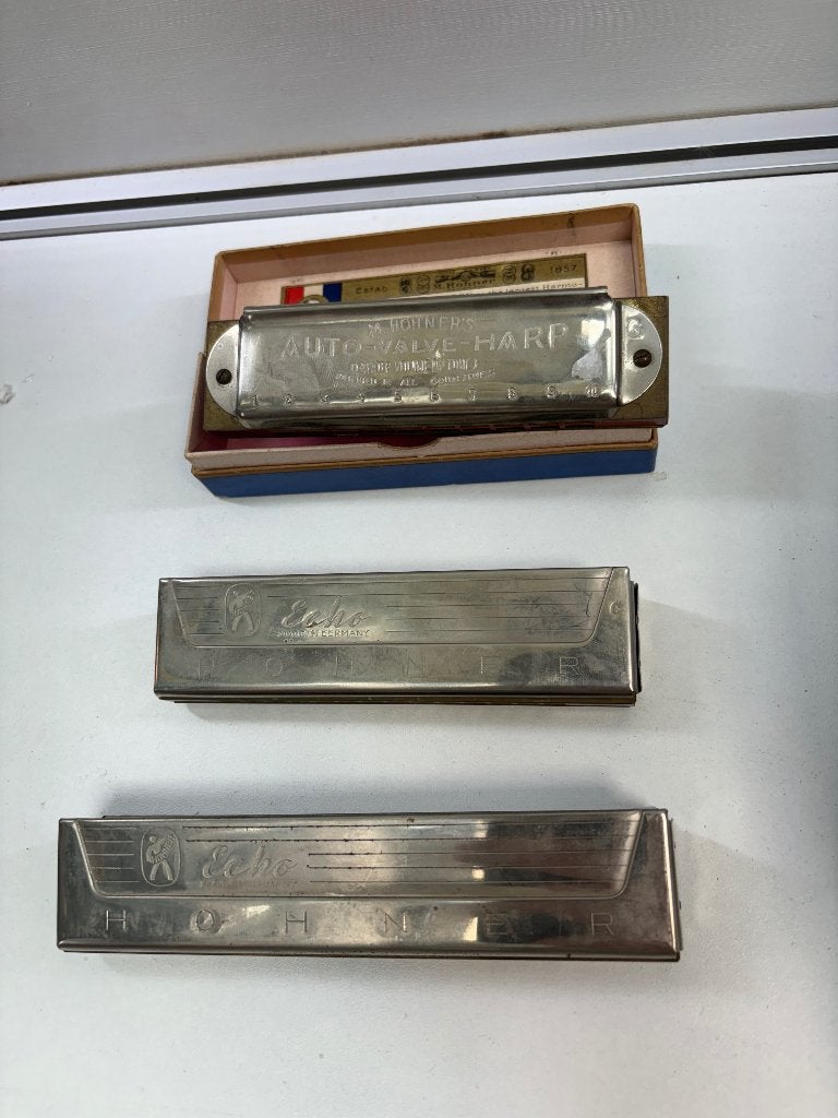 Lot de 3 harmonicas anciens – Collection, Gebruikt, ., Ophalen of Verzenden, .