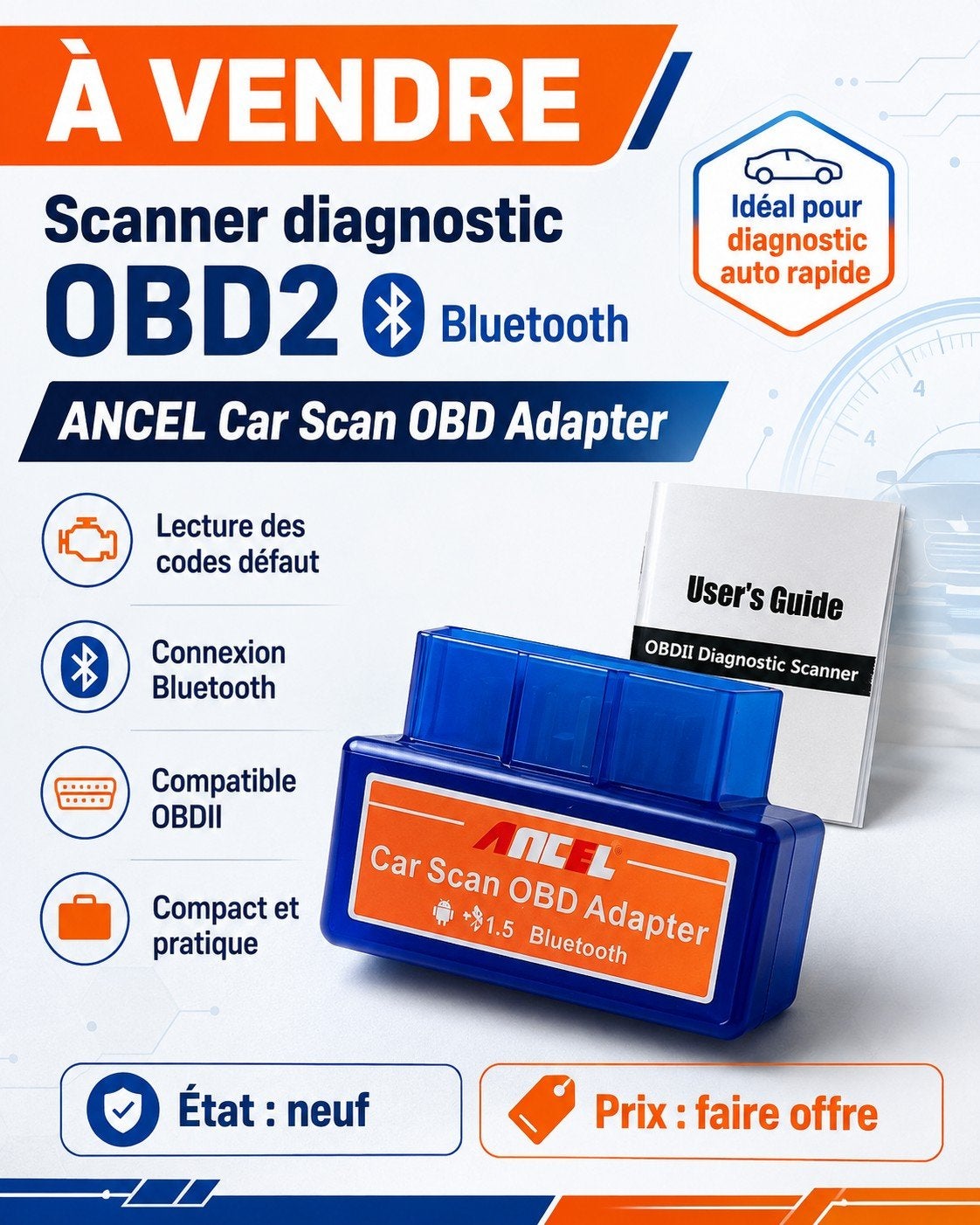 OBD2-scanner, Auto-onderdelen, Ophalen of Verzenden, Nieuw