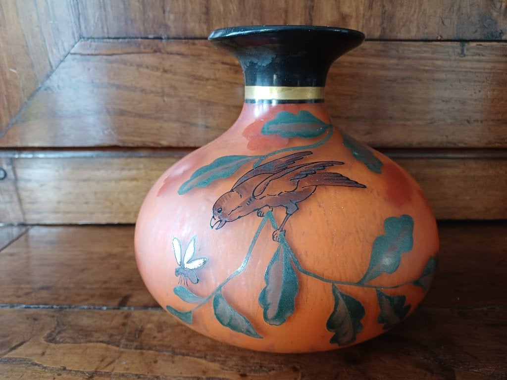 Vase verre Scailmont Georgette oiseau Catteau Heemskerk, Enlèvement ou Envoi