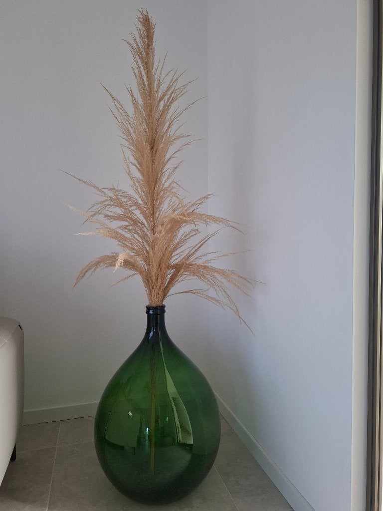Bolvormige vaas, Ophalen, Glas, Zo goed als nieuw, Geschikt voor droogbloemen