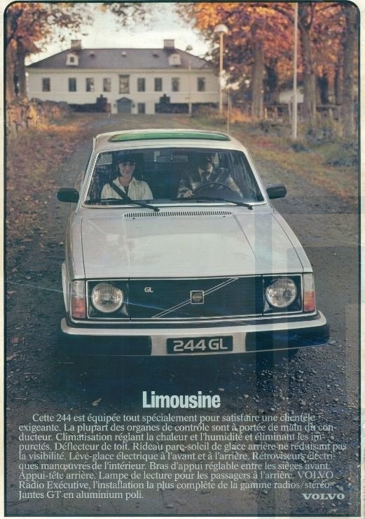 Volvo Poster 244 GL zilver limousine  voor landhuis  reprodu, Ophalen of Verzenden, Nieuw