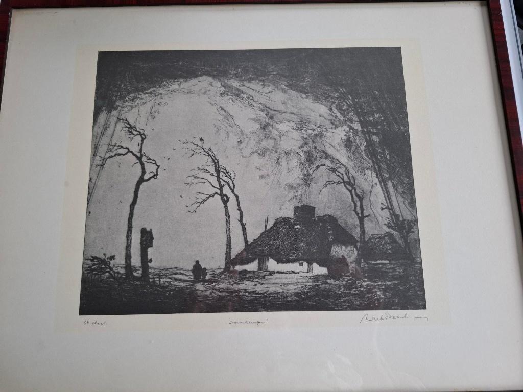 gravure de Dirk Baksteen, Ophalen, Natuur, Gebruikt, Voor 1940
