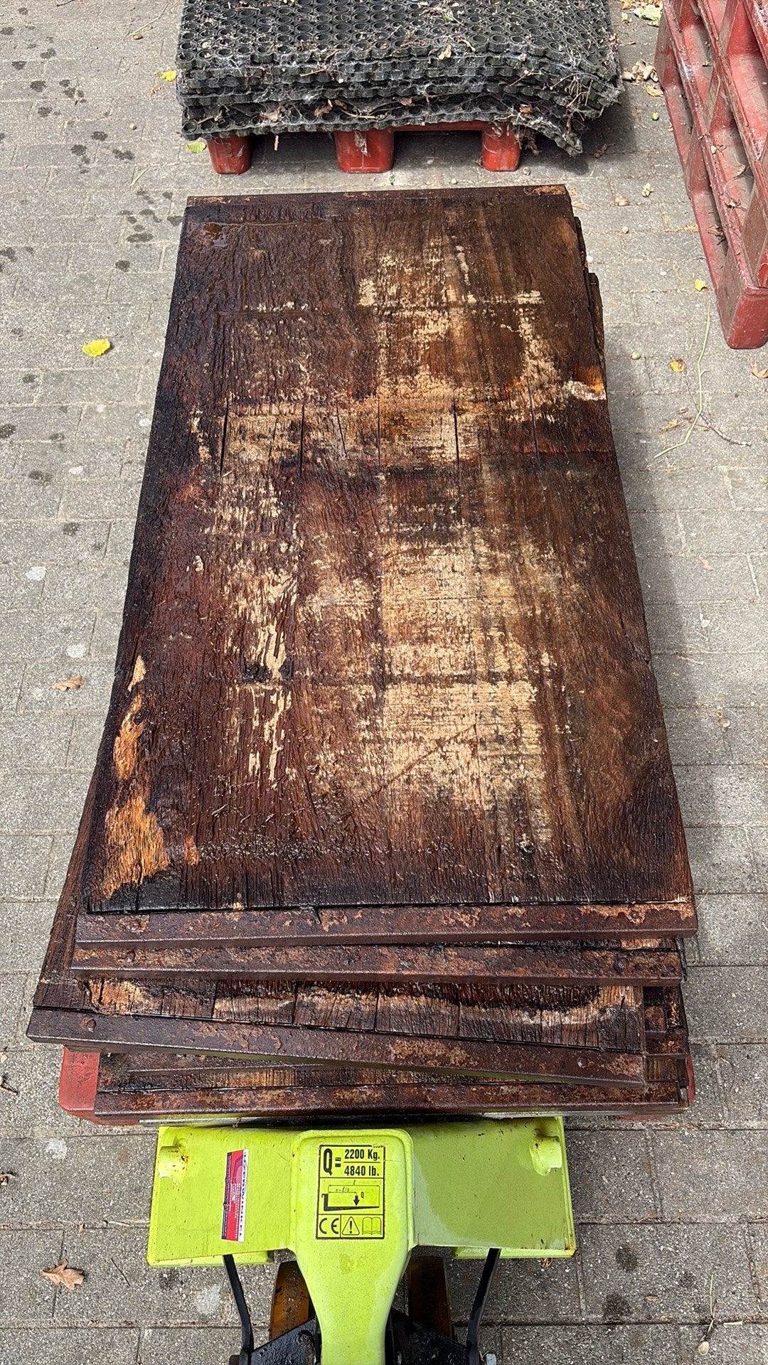 Steenschot platen, Tuin en Terras, Terrasdelen en Vlonders, Ophalen, Gebruikt, Hout