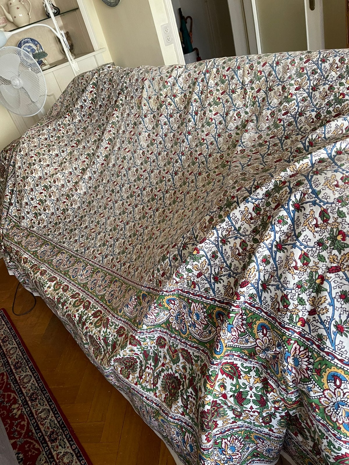 Groot indisch bedrukte foulard. 2.50 x 3.50, Huis en Inrichting, Verzenden, Zo goed als nieuw, Katoen