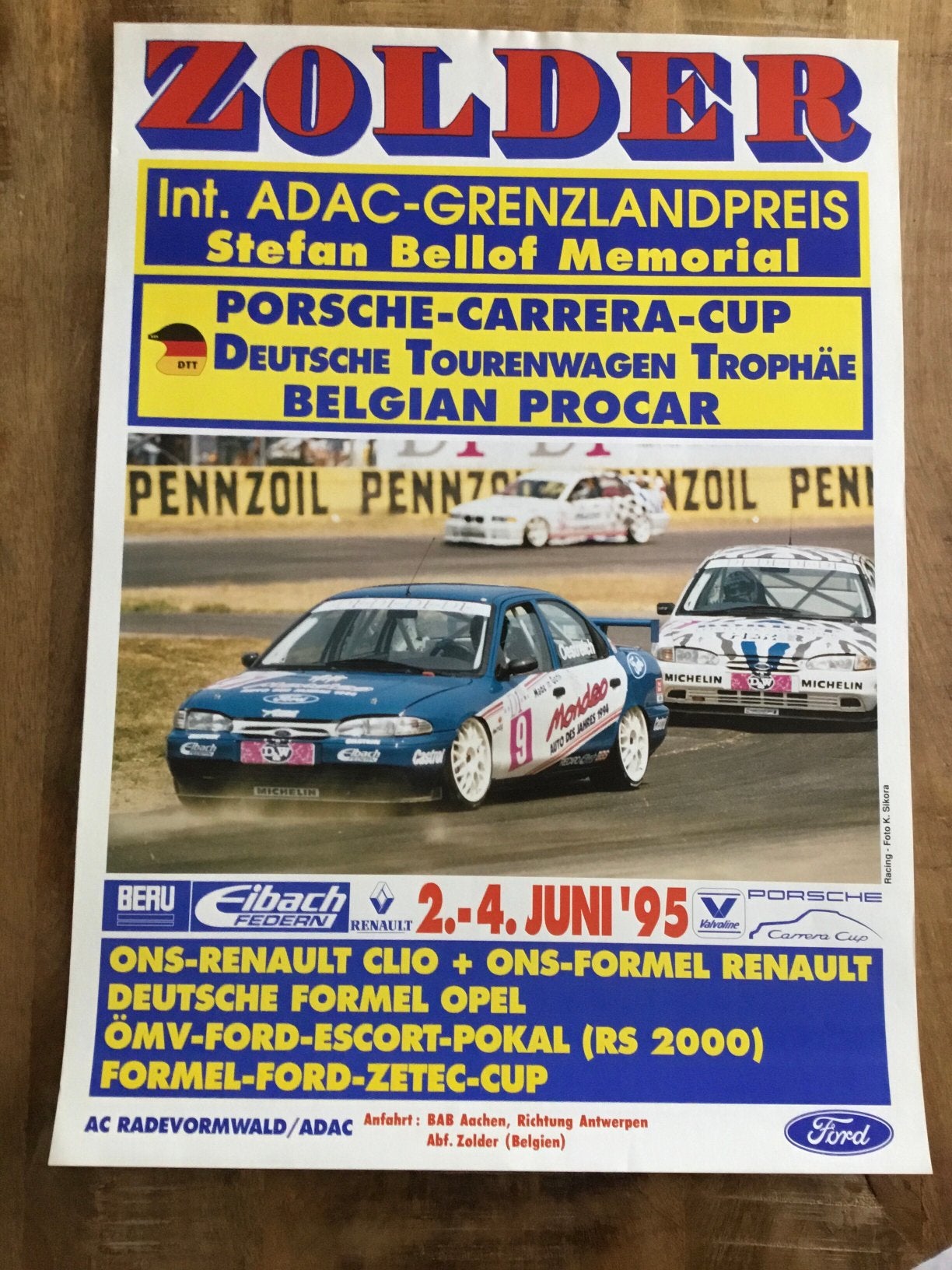 Affiche circuit zolder 1995, Ophalen of Verzenden, Zo goed als nieuw