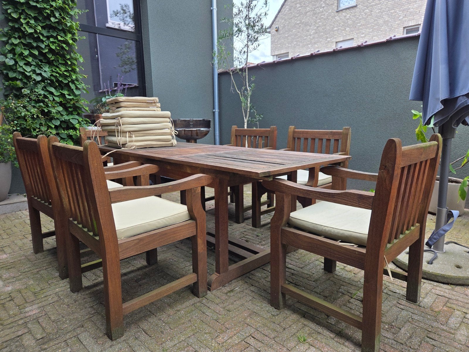 Teak tuinset, Ophalen, Tuinset