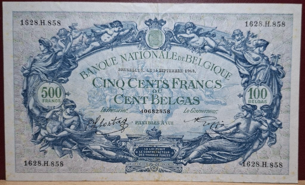 500 Frank - "1887" Waarde ook in Belgas - UNC, Timbres & Monnaies, Billets de banque | Belgique, Enlèvement ou Envoi, Billets en vrac