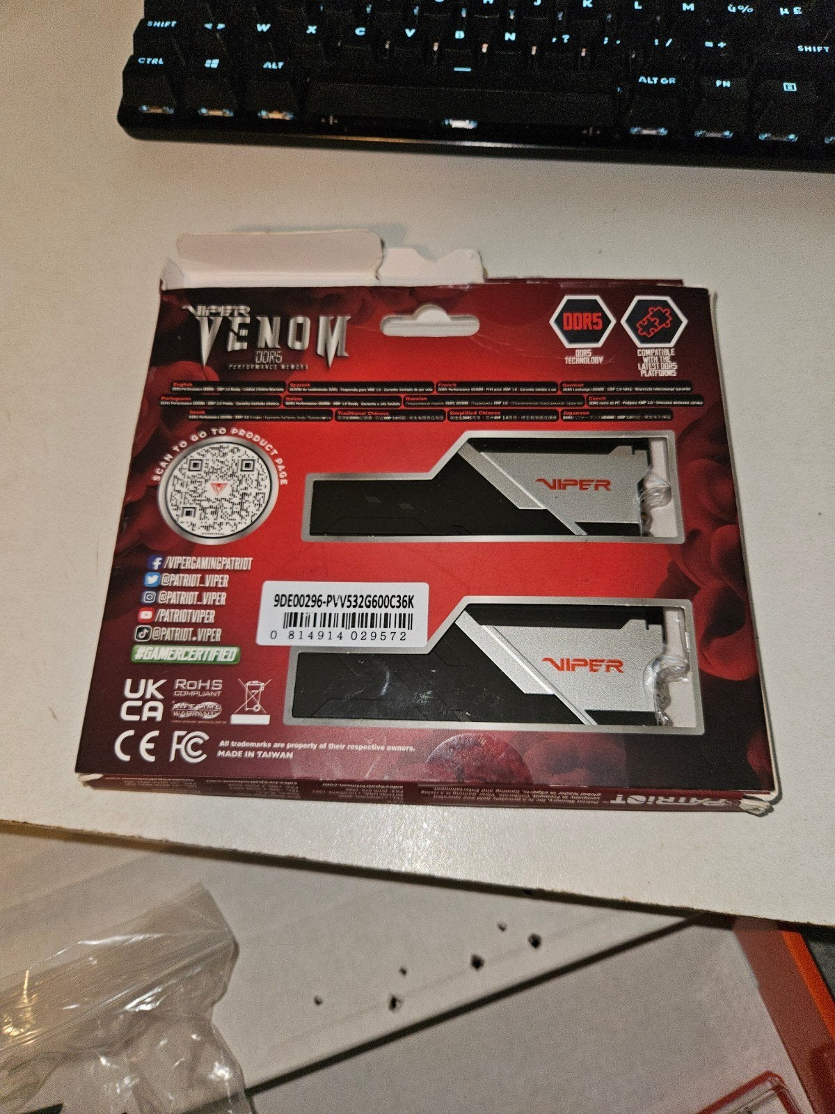 viper venom 32 ddr5 ram, Computers en Software, Ophalen of Verzenden, DDR