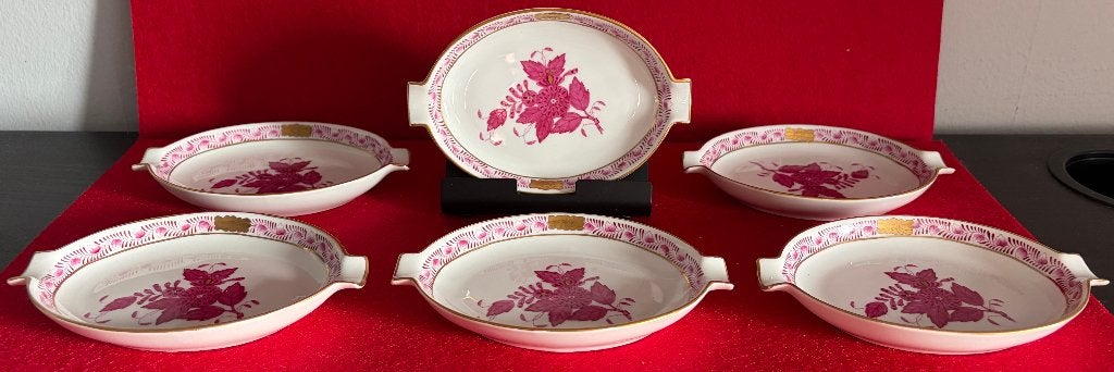 Lot de 6 Cendriers en porcelaine de Herend 7783 AP, Enlèvement ou Envoi
