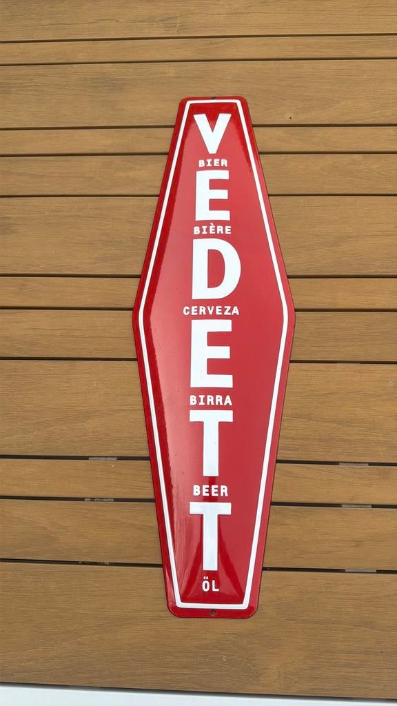 Vedett emaillebord, Verzamelen, Merken en Reclamevoorwerpen, Ophalen, Zo goed als nieuw