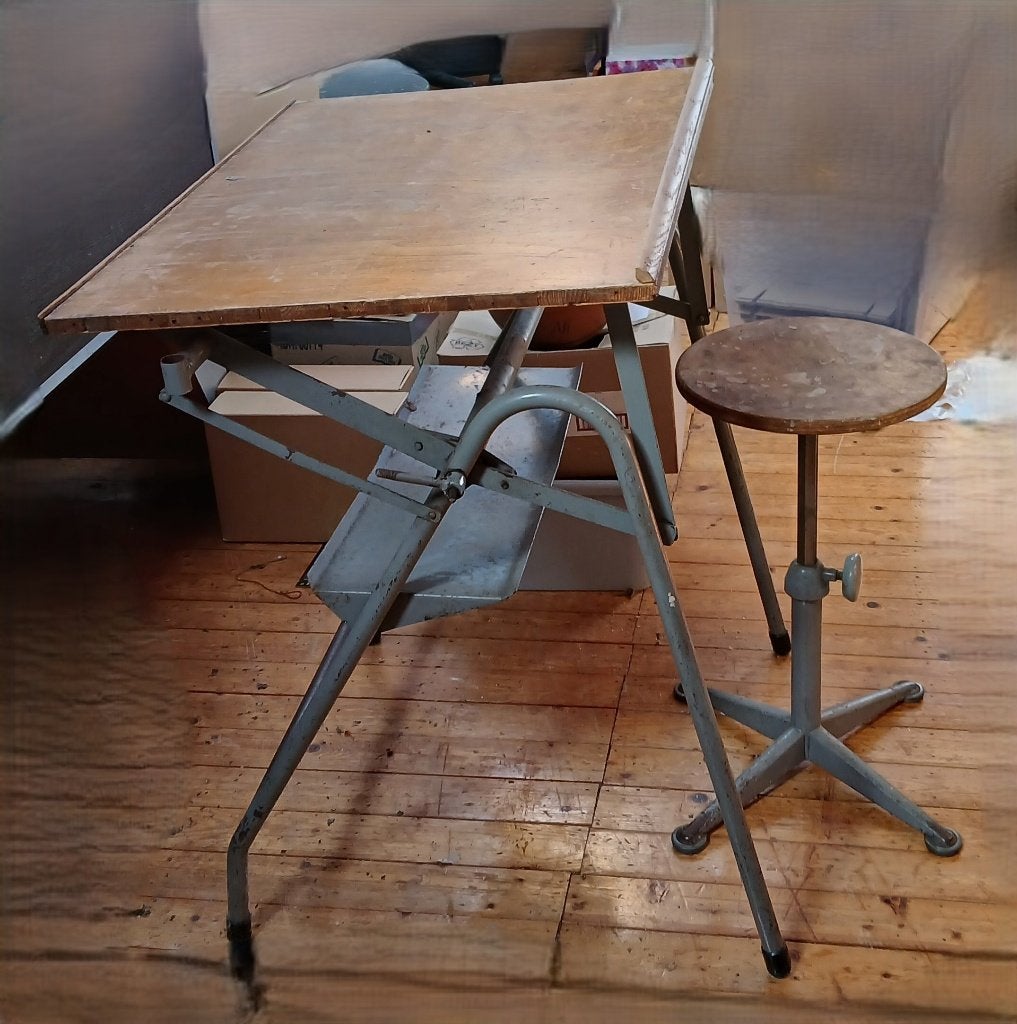 Tekentafel met stoel, Doe-het-zelf en Bouw, Tekentafels, Ophalen, Gebruikt, Minder dan 130 cm