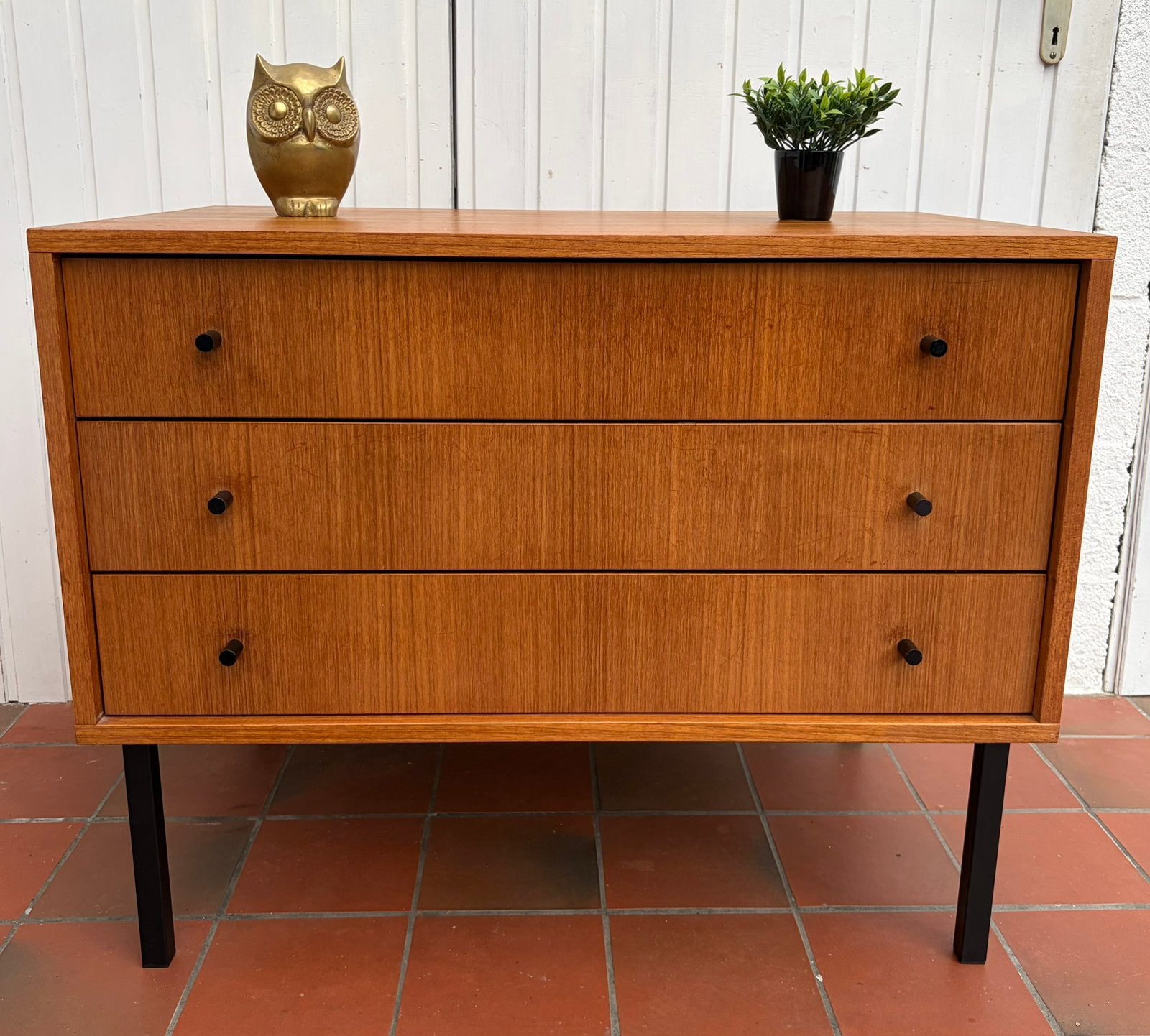 Vintage Scandinavisch commode, Huis en Inrichting, Kasten | Ladekasten, Ophalen, Gebruikt, Metaal