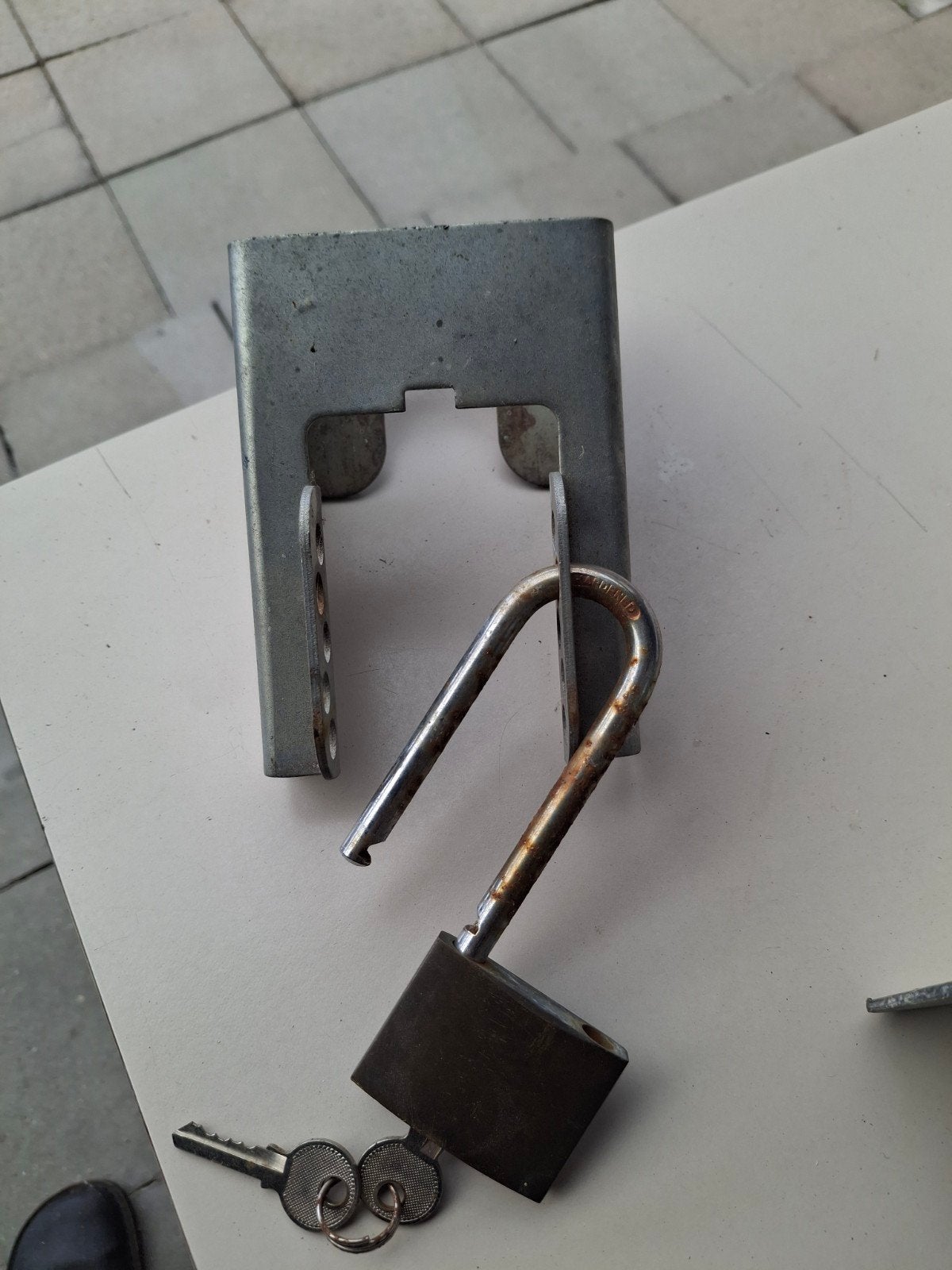 hangslot voor aanhangwagen, Ophalen, Gebruikt
