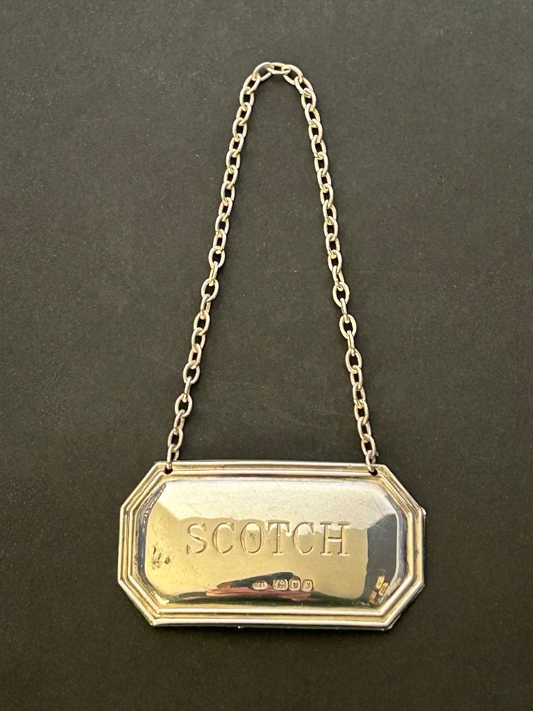 Engels zilver English sterling silver decanter karaf label, Antiek en Kunst, Ophalen of Verzenden, Zilver