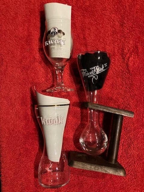 3 VERRES KWAK DE LA BRASSERIE BOSTEELS A BUGGENHOUT., Enlèvement ou Envoi, Comme neuf, Verre à bière