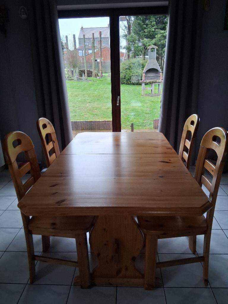 table et chaises salle à manger, Maison & Meubles, Tables | Tables à manger, Utilisé, 50 à 100 cm, 150 à 200 cm, Quatre personnes