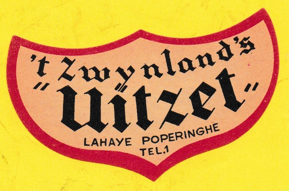 Etiquette T Zwynland's Uitzet Lahaye Poperinghe, Collections, Enlèvement ou Envoi