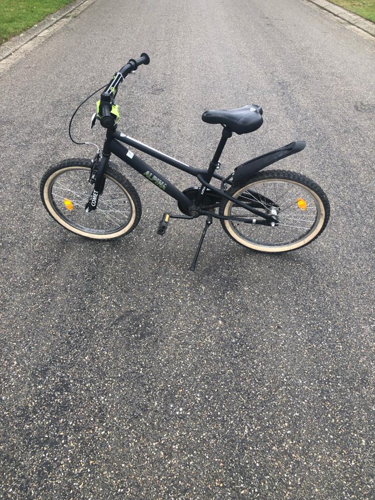 Alpina mat zwarte fiets 20” 5–7jaar, Fietsen en Brommers, Ophalen, Terugtraprem, Staal, 16 tot 20 inch