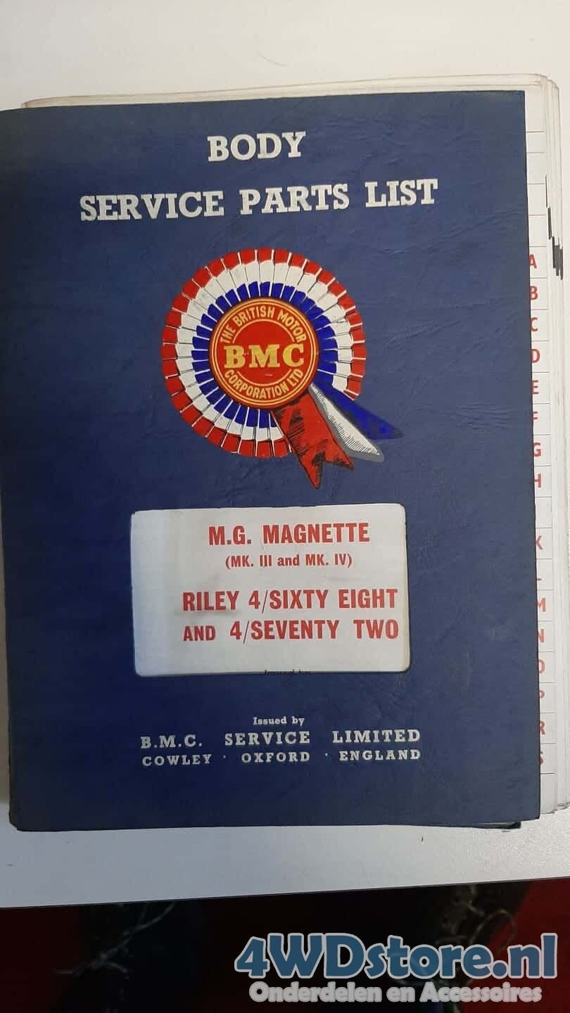 MG Magnette, Riley 4/Sixty Eight Mechanical service parts li, Enlèvement ou Envoi