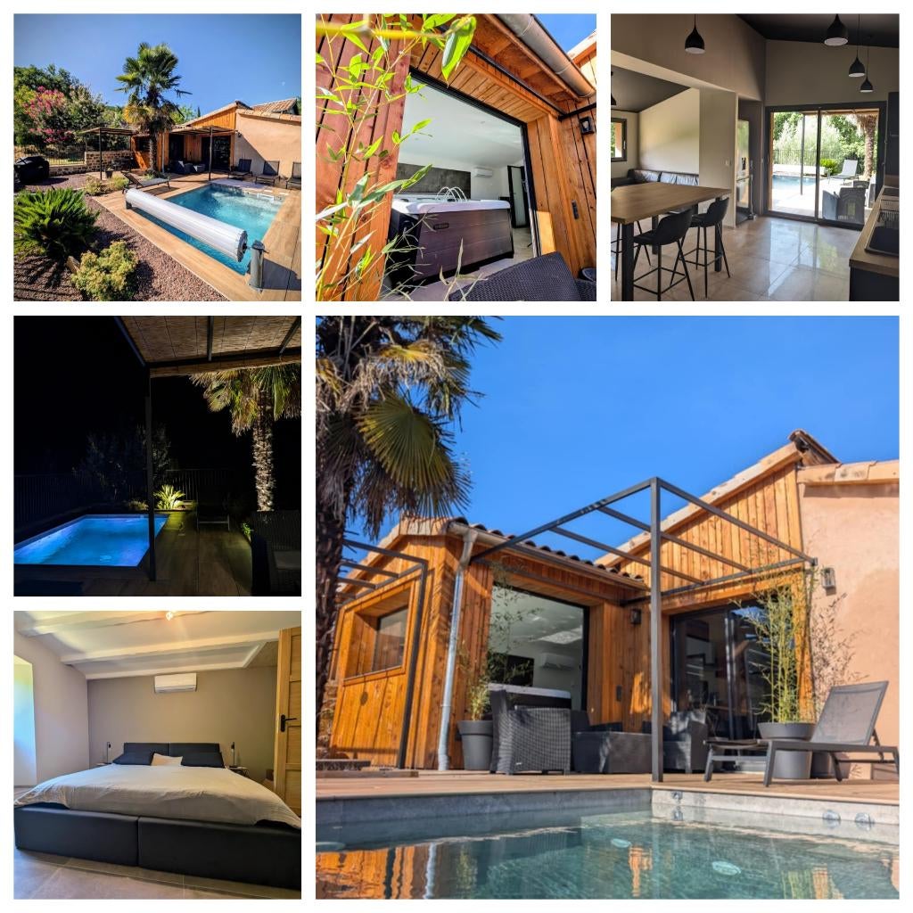 Onafhankelijk huisje in de Ardèche met verwarmd zwembad met, Ardèche of Auvergne, 2 slaapkamers, In bergen of heuvels, Wasmachine