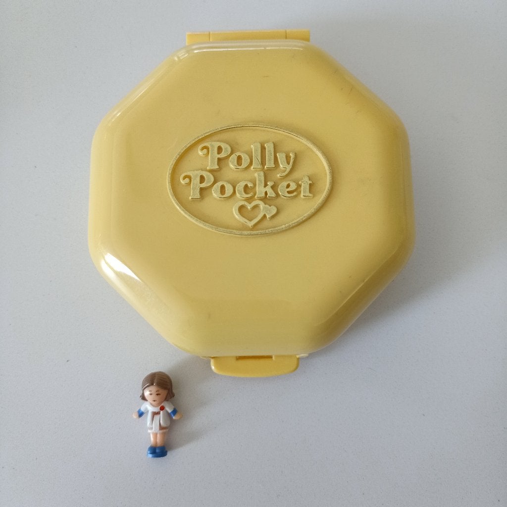 Polly Pocket vintage Hair Salon 1990 Bluebird met poppetje, Ophalen of Verzenden, Gebruikt
