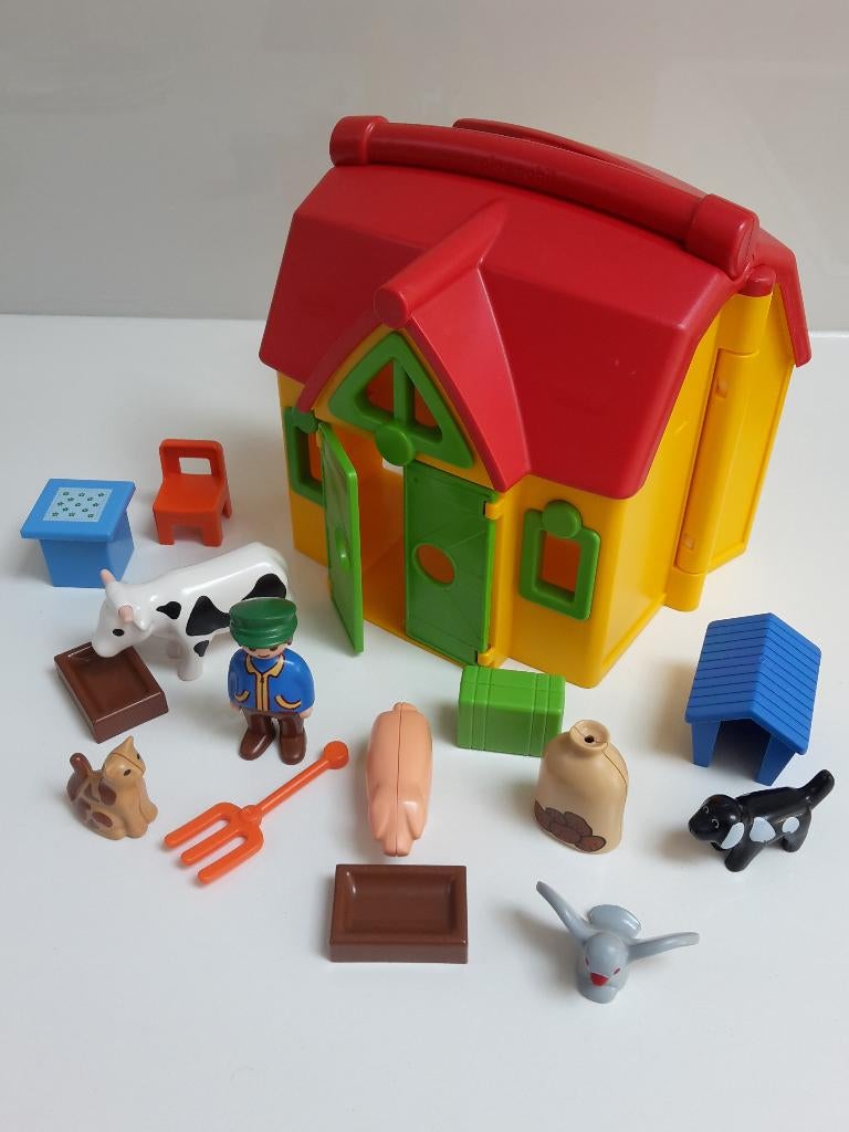 Mooie Playmobil 123 meeneemboerderij, set 6962, Kinderen en Baby's, Ophalen of Verzenden, Nieuw, Complete set