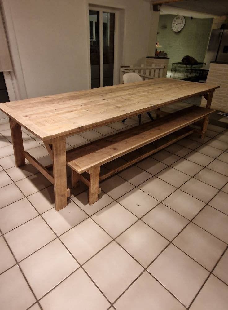 Tafel oud hout kloosterstijl op maat, Ophalen, Nieuw
