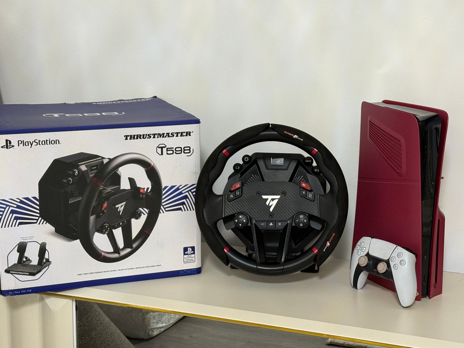 PS5 SLIM DISC + STUURWIEL SET THRUSTMASTER, Ophalen, Zo goed als nieuw