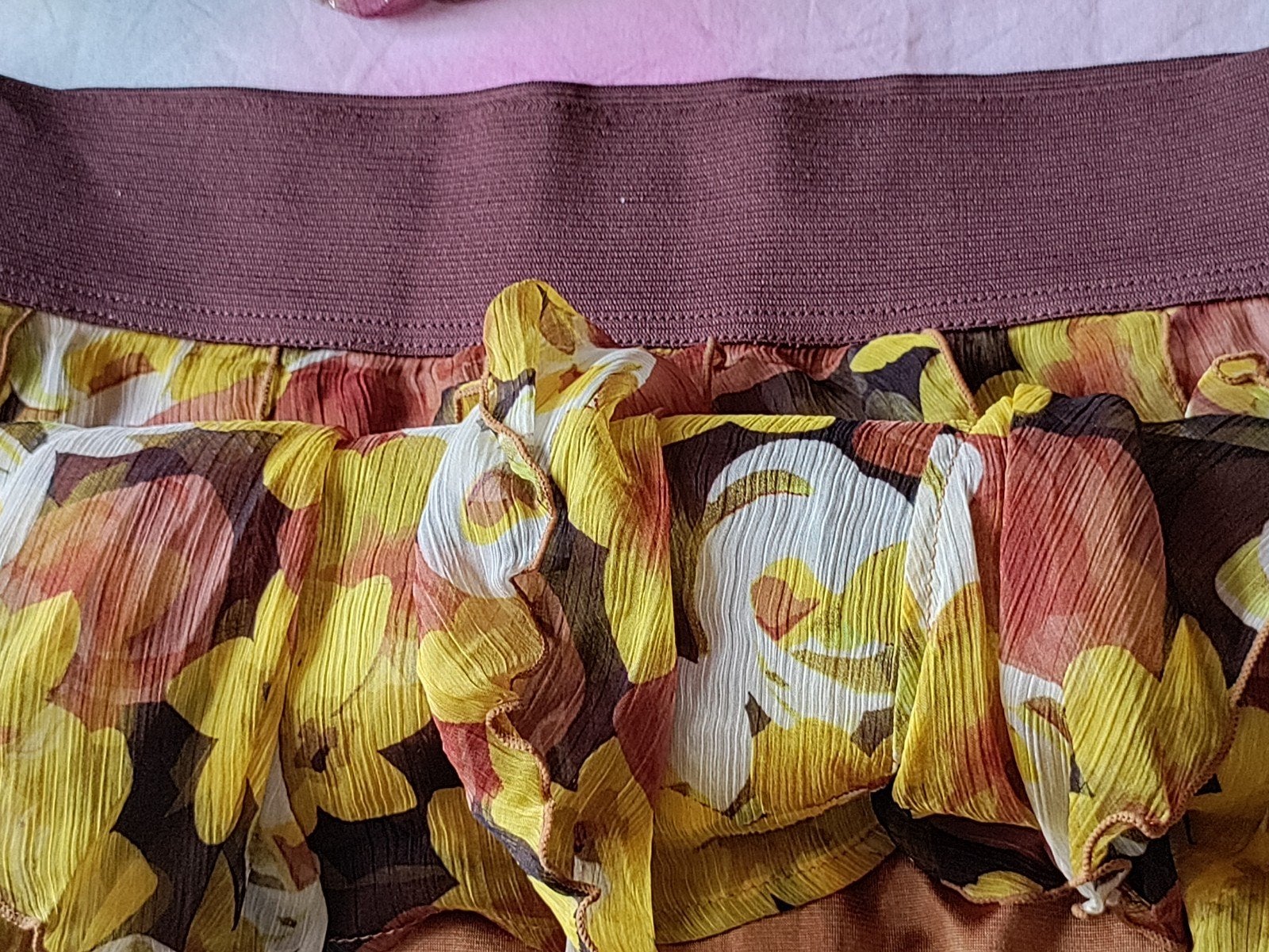 Minirokje, voilestof, 4kleuren, JBC, Mt. 40, 100% polyester, Enlèvement ou Envoi, Brun