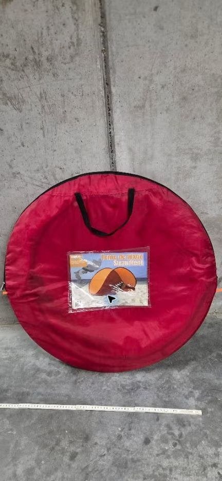 Pop-up strandtent in ronde draagtas, Ophalen, Gebruikt