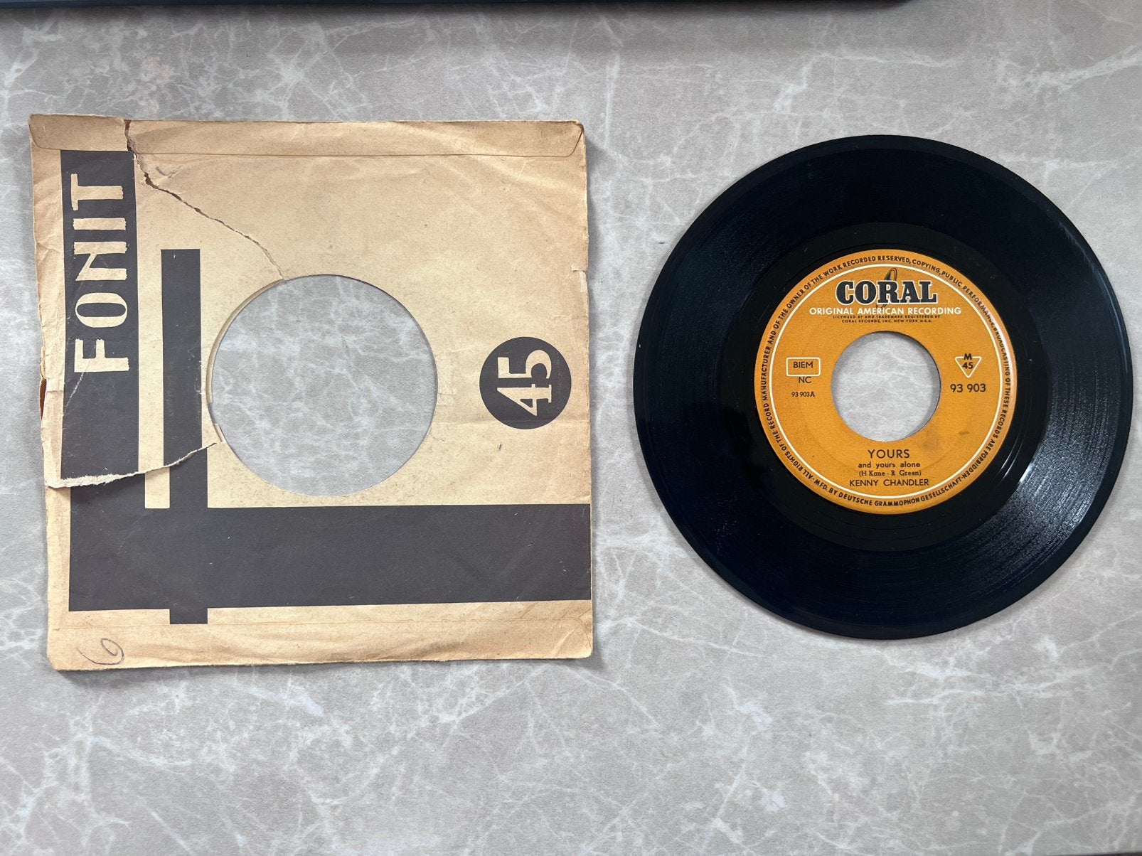 Vinyl 7" 45RPM Kenny Chandler, Ophalen of Verzenden, Gebruikt, 7 inch
