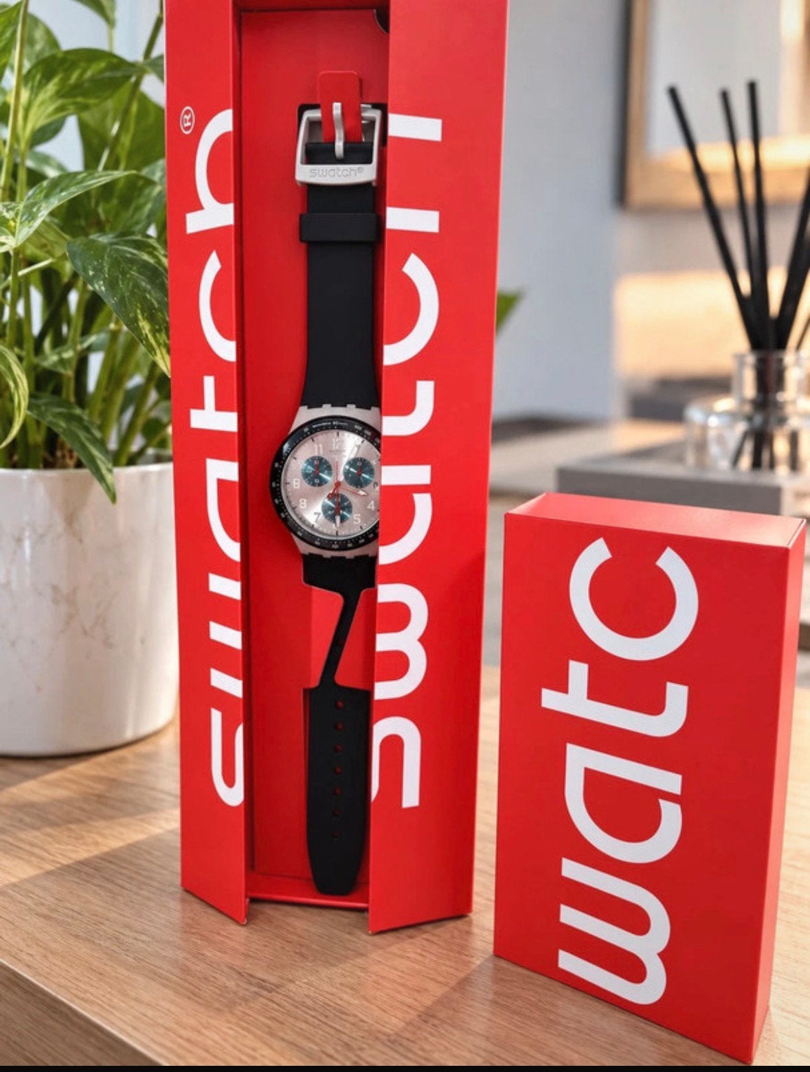 Herenhorloge van swatch, Bijoux, Sacs & Beauté, Enlèvement ou Envoi, Comme neuf, Montre-bracelet, Swatch