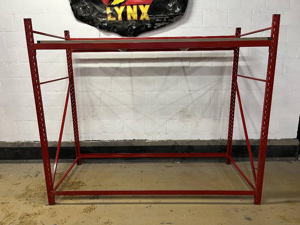 Lit métallique style industriel 90  210 cm, Rouge, 90 cm, 210 cm, Une personne