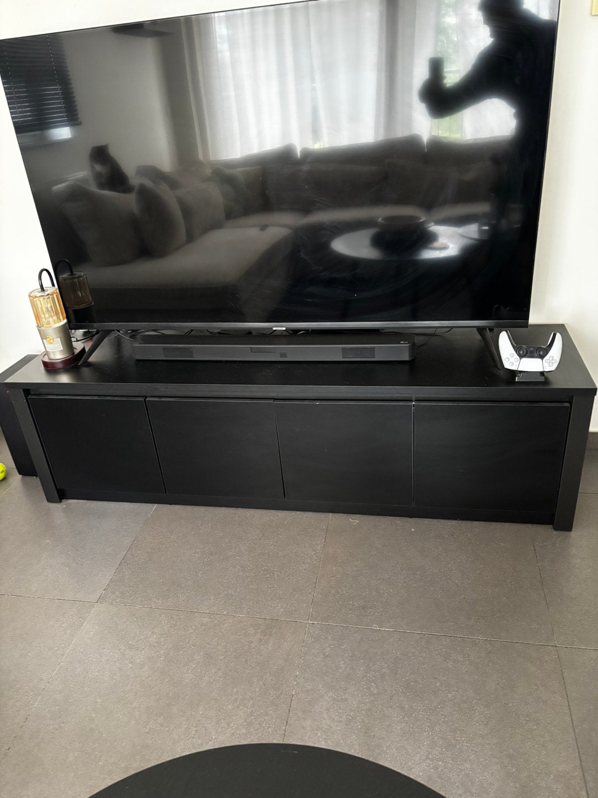 Zwarte TV Meubel, Ophalen, Gebruikt, Zwart, 150 tot 200 cm
