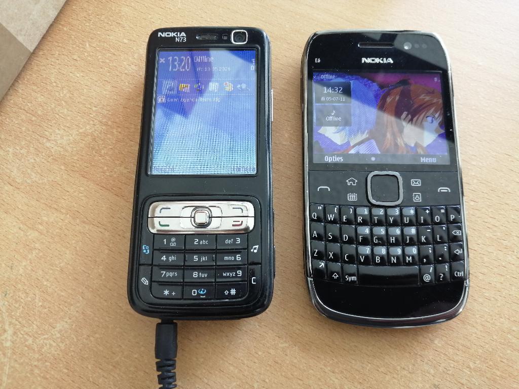 OP=OP!!! ZAKELIJKE NOKIA N73 + E6 MOBIELE TELEFOONS SETJE, Verzenden, Gebruikt
