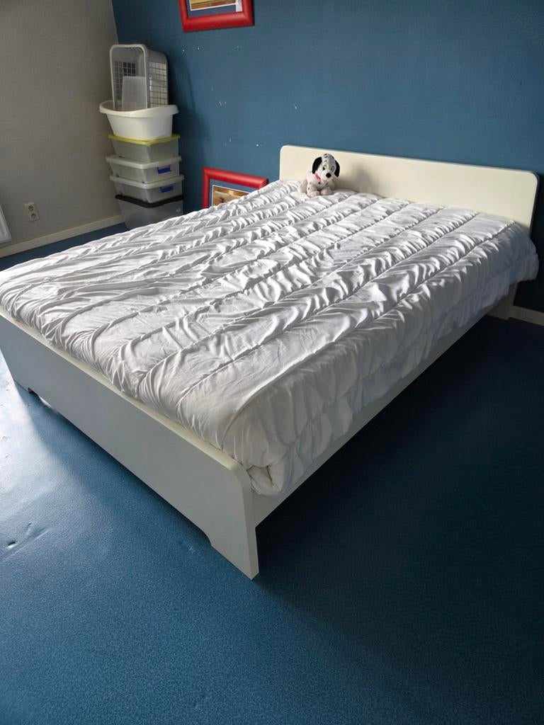 Tweepersoonsbed Ikea wit, Huis en Inrichting, Slaapkamer | Bedden, Ophalen, Wit