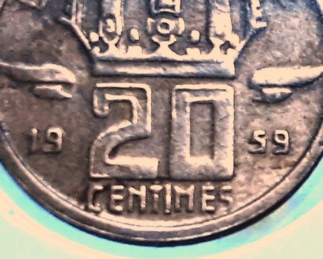 Belgique — 20 cents — 1959-Fr. (Réf 018), Enlèvement ou Envoi, Métal, Monnaie en vrac