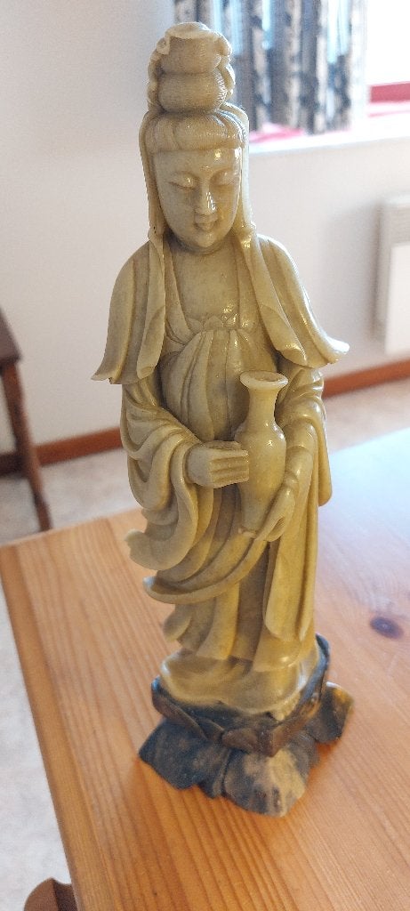statuette décorative, Sculpture, Beige, Japon, Autres matériaux